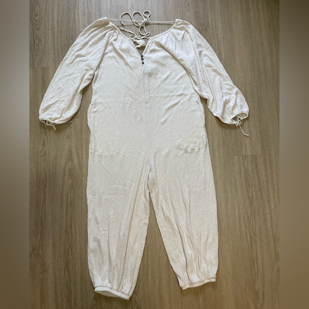 Free People Beach Ivory Jumpsuit — size Medium